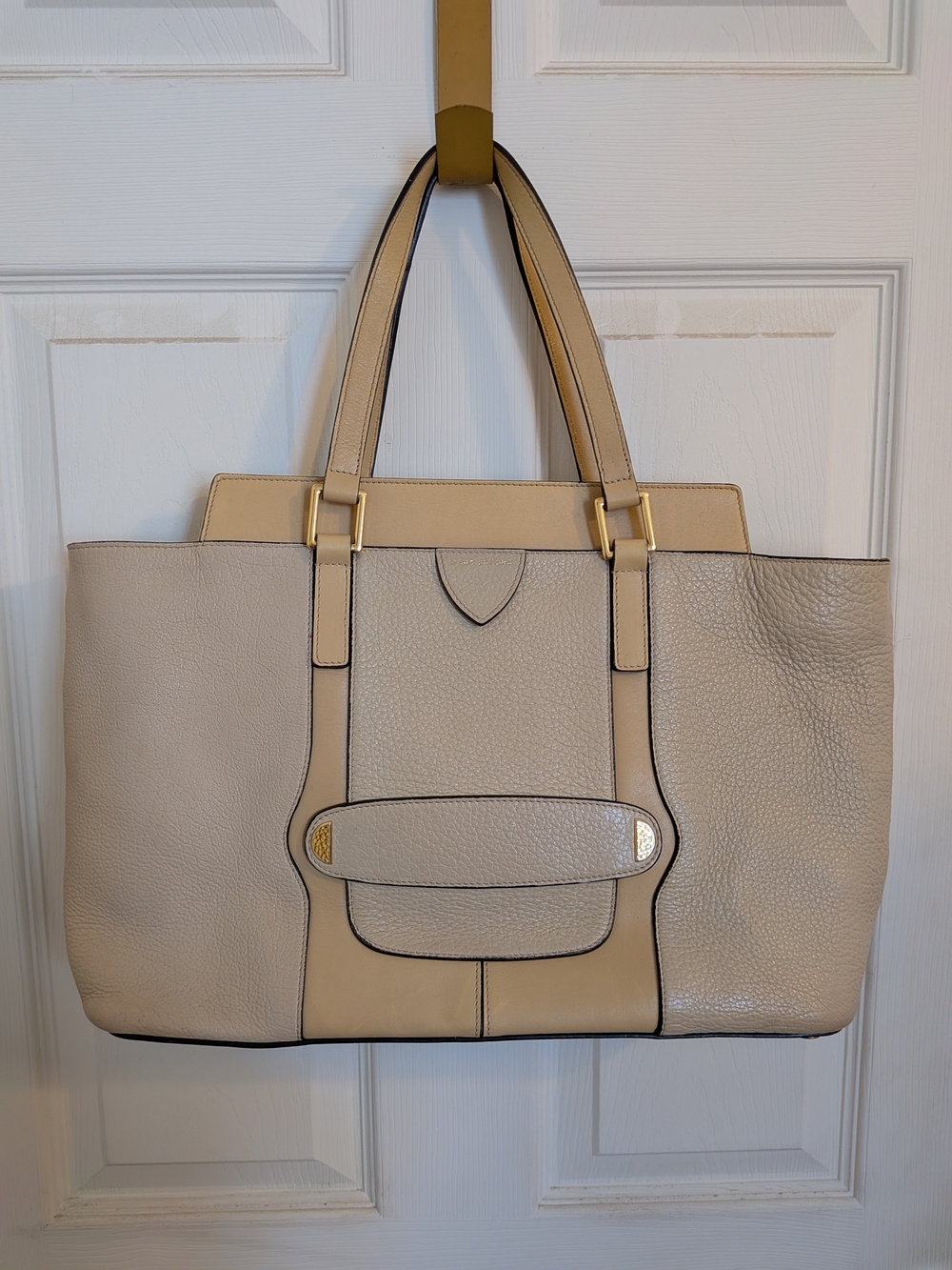 Marc Jacobs Perry Tote Tan and Cream  with Gold Hardware With Dust bag And COA